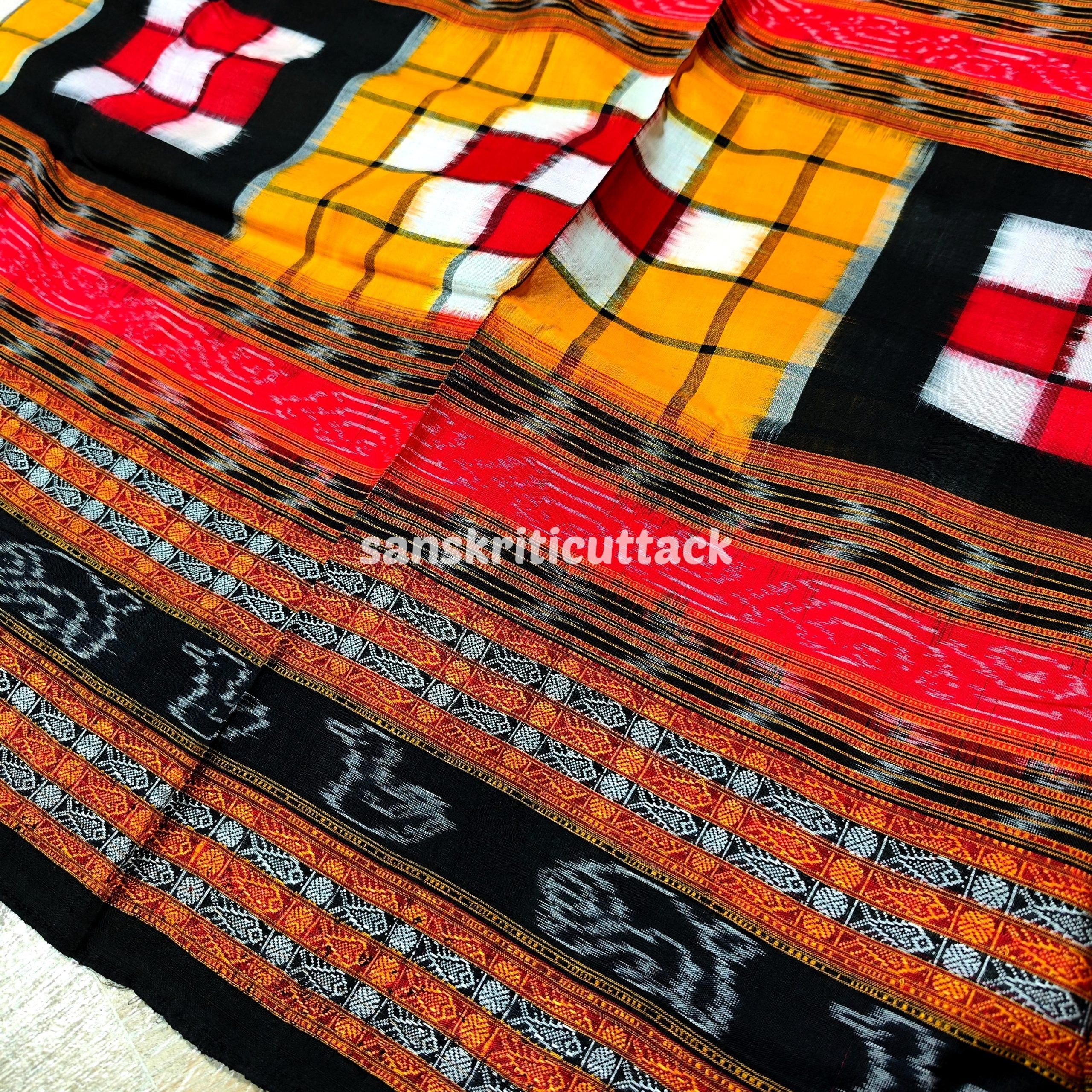 Sambalpuri cotton sari detail